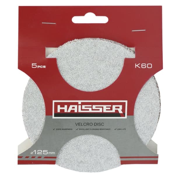 Круг шліфувальний самоклеючий 125 мм k 60, н-р 5шт Haisser - зображення 1