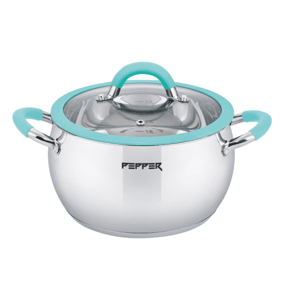 Каструля PR-1110-22 Apple Mint Кришка з силіконовим обідком 22 см 5 л PEPPER - зображення 1