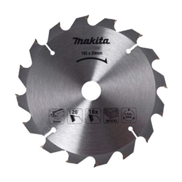 Makita D-52554 Пиляльний диск Makita ТСТ по дереву 165x20 мм x 16 зубів - зображення 1