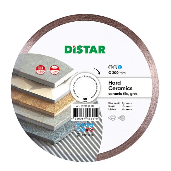 Круг алмазний відрізний Distar 1A1R Hard ceramics (200x1.6 / 1.2x10x25.4 мм) - зображення 1