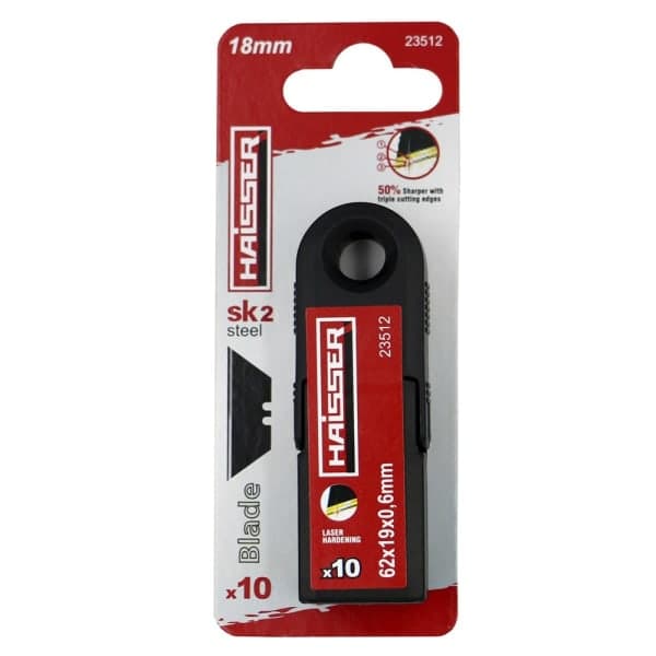 Леза трапеція SK2 10шт в тубі 19х62х0.6 мм Haisser 23512 - зображення 1