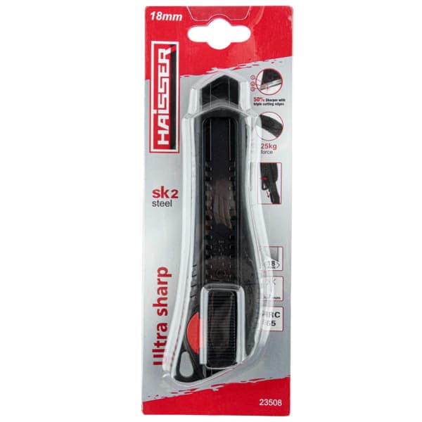Ніж пластиковий прогумований 18 мм Haisser 23508 - зображення 1