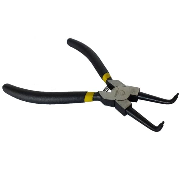 Знімач для внутрішніх стопорних кілець (вигнуті губки, стиснення) 180 мм Сталь 41049 - зображення 1