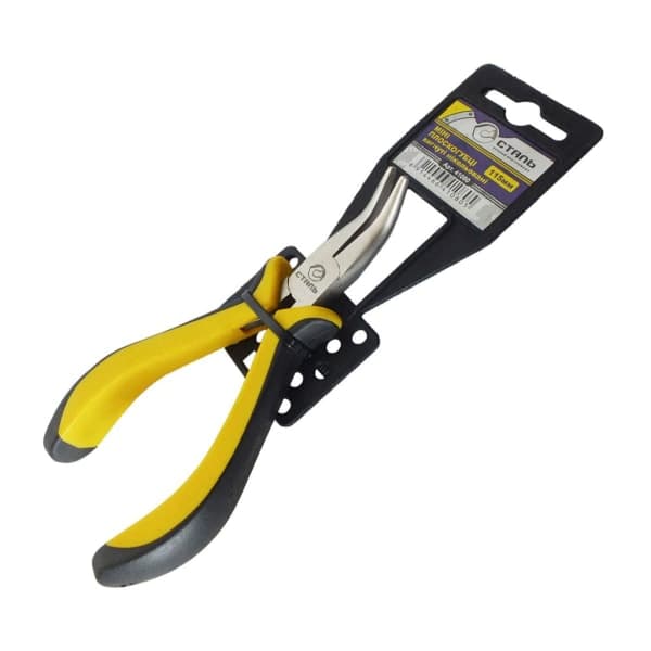 Плоскогубці міні вигнуті нікельовані 115 мм Сталь 41080 - зображення 1