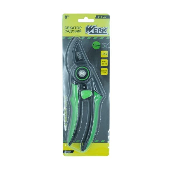 Секатор садовий 210 мм пластиковий фіксатор Werk 81081 - зображення 1