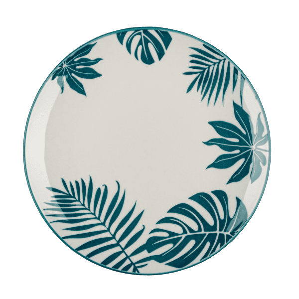 Тарілка десертна VT-P-1190Т Бірюзові листя Vittora 190 мм - зображення 1