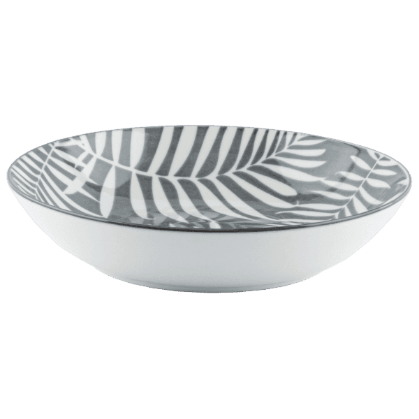 Тарілка глибока VT-P-2200G Сірі листя Vittora 650 мл 200 мм - зображення 1