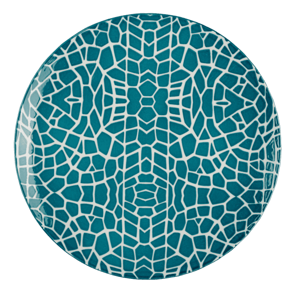 Тарілка обідня VT-P-1260Т Бірюзові листя Vittora 260 мм - зображення 1