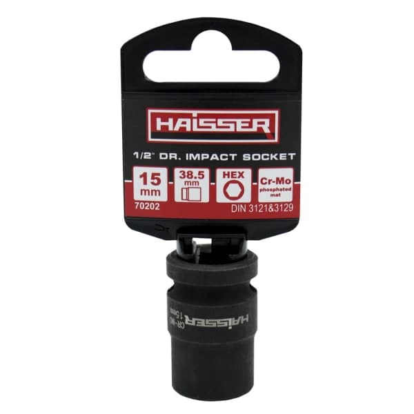 Головка ударна шестигранна 1/2 15x38.5мм Haisser 70202 - зображення 1