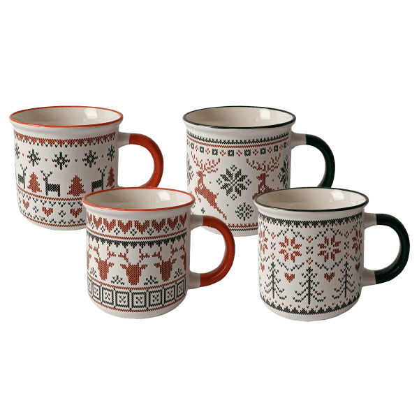 Чашка VT-C-339355 Новорічні візерунки Vittora 355 мл - зображення 1