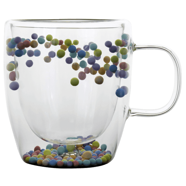 Чашка з подвійним дном VT-6008-350 Різнокольорові Бульки 350мл Vittora - зображення 1