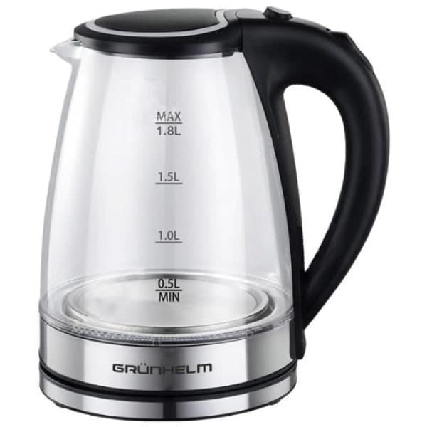 Електрочайник скляний (чорний) Grunhelm EKG-2301 - зображення 1