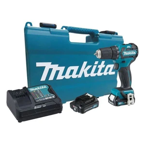 Акумуляторна дриль-шуруповерт HP333DSAE Makita + швидка зарядка і кейс - зображення 1