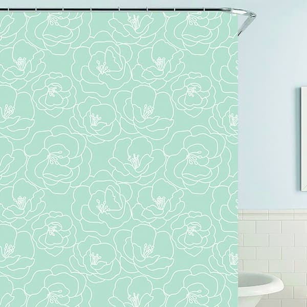 Шторка для ванної WK-10022 М ятна троянда Поліестер 180x180 Werk - зображення 1