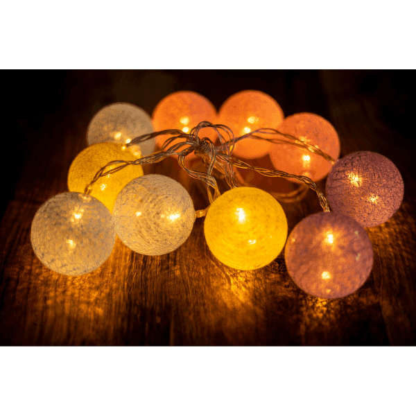 Електрогірлянда світлодіод. Бавовняні кульки тепло-білий, 10LED, 2М, 2хАА BPNY - зображення 1