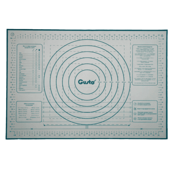 Килимок силіконовий GT-4565-2 для формування та випікання тіста 45х65см (кобальт) зміцнений GUSTO - зображення 1
