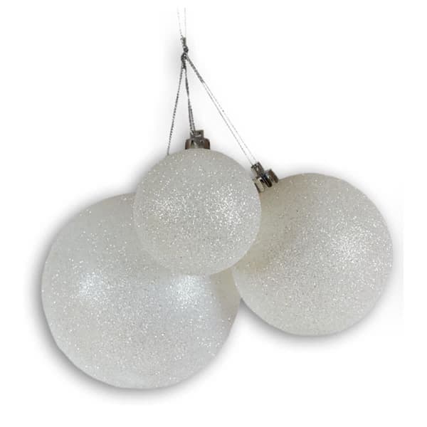 Новорічна куля пластиковий білий 6,0х6,0 см - зображення 1