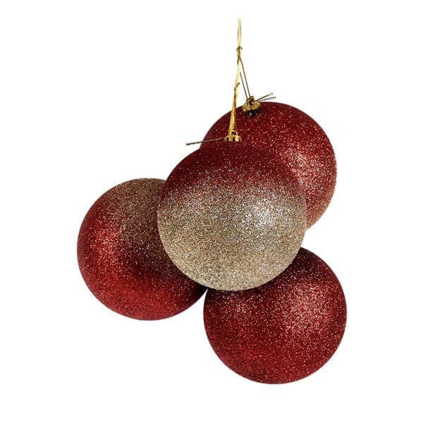 Новорічна куля пластиковий червоний 10,0х10,0 см - зображення 1