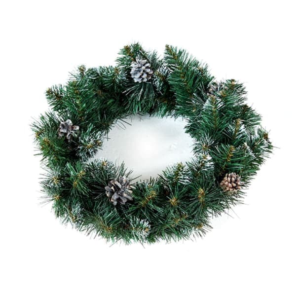 Новорічний декоративний вінок зі штучної хвої 40х40 см - зображення 1
