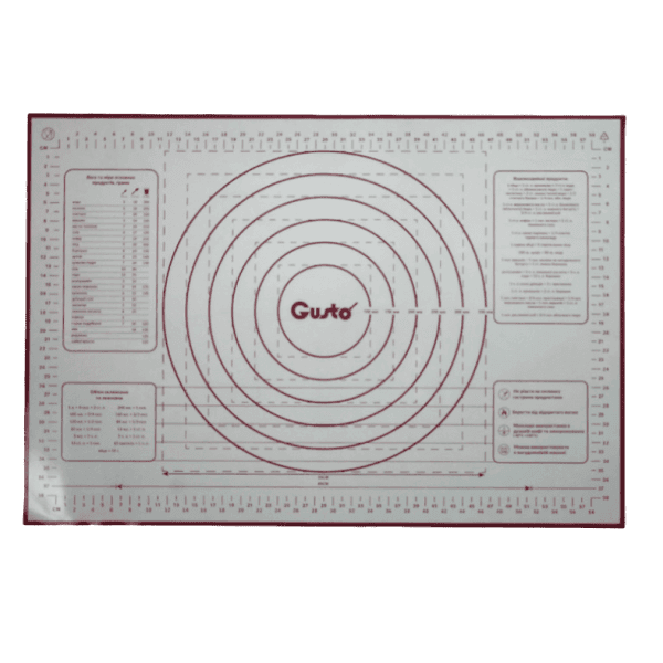 Килимок силіконовий GT-4565-2 для формування та випікання тіста 45х65см (бордо) зміцнений GUSTO - зображення 1
