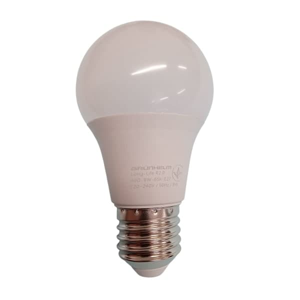 Лампа LED - A60-9W-65K-E27 Long-Life R2.0 Grunhelm - зображення 1