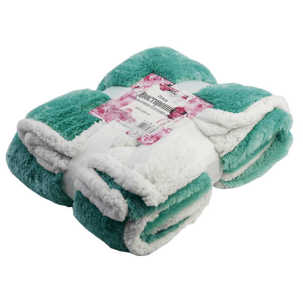 Плед двосторонній зі штучною овчиною та штучним хутром 155х200 см WERK - зображення 1