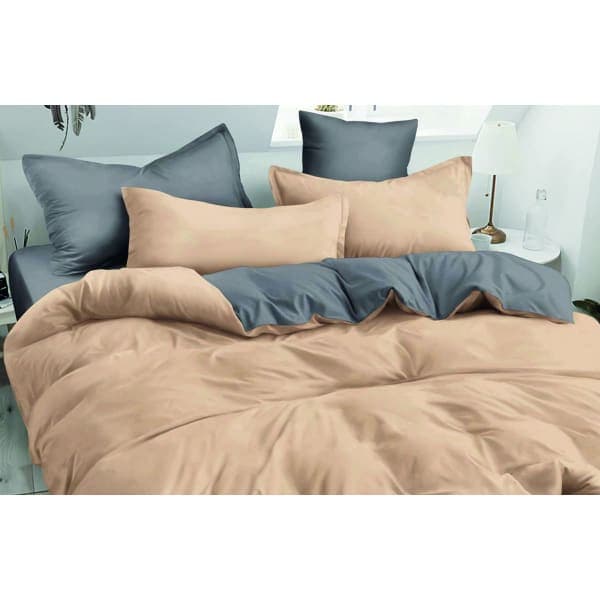 Комплект постільної білизни VS-BM1.5-204 Графітово-бежевий, півтораспальний VERSAILLES - зображення 1