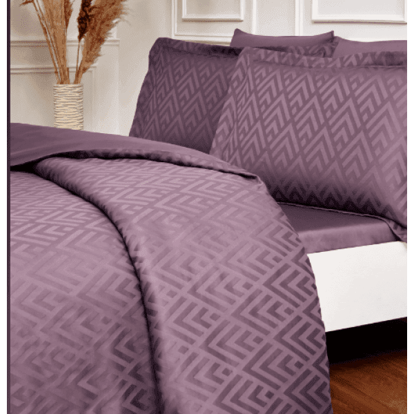 Комплект постільної білизни CK JAKAR MORU GEOMETRIK фіолетовий, євро OZDILEK - зображення 1
