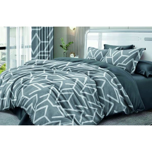 Комплект постільної білизни VS-BM1.5-113 Графітовий ритм, півтораспальний VERSAILLES - зображення 1
