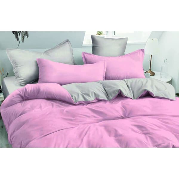 Комплект постільної білизни VS-BM1.5-209 Сіро-рожевий, півтораспальний VERSAILLES - зображення 1