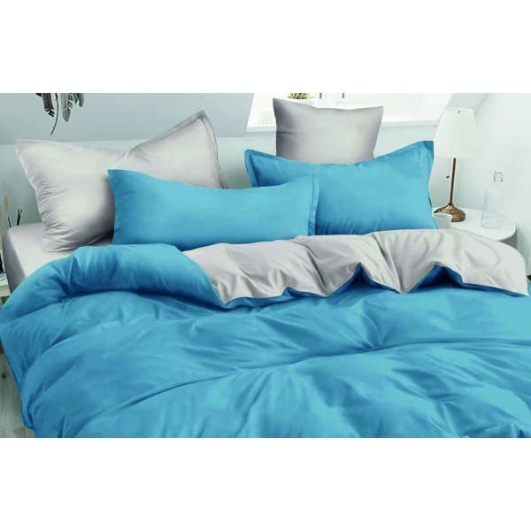 Комплект постільної білизни VS-BM2.5-211 Синьо-сірий, євро VERSAILLES - зображення 1