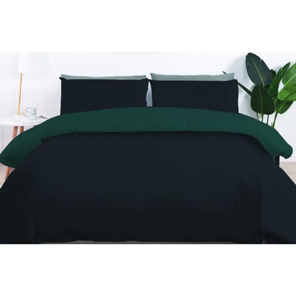 Комплект постільної білизни VS-BS1.5-201 Чорний-Ізумруд, півтораспальний VERSAILLES - зображення 1