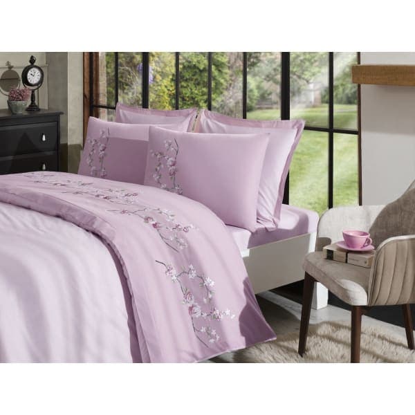 Комплект постільної білизни CK BOUTIQUE PEMBE FLOREST рожевий, євро OZDILEK - зображення 1