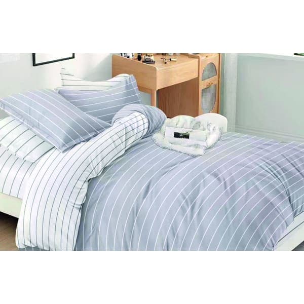 Комплект постільної білизни VS-BM1.5-106 Сіра полоска, півтораспальний VERSAILLES - зображення 1
