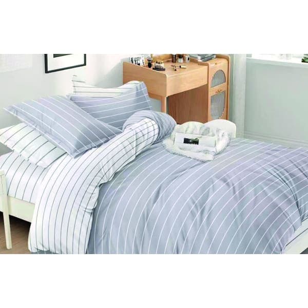 Комплект постільної білизни VS-BM2.0-106 Сіра полоска, двоспальний VERSAILLES - зображення 1