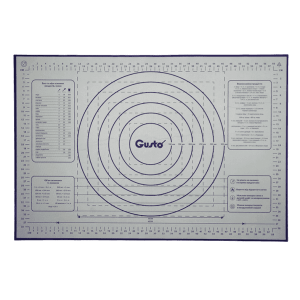 Килимок силіконовий GT-4565-2 для формування та випікання тіста 45х65см (бузок) зміцнений GUSTO - зображення 1