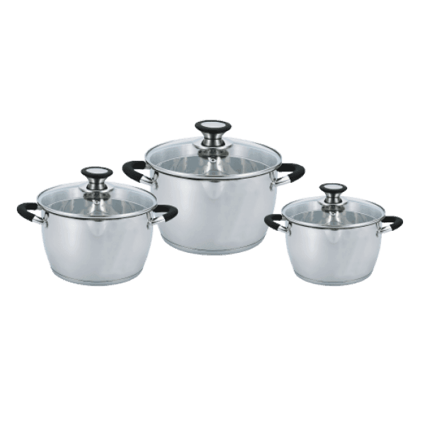 Набір каструль GT-1303-06/1 PREMIO 1.7 л/2.4 л/4.4 л GUSTO - зображення 1