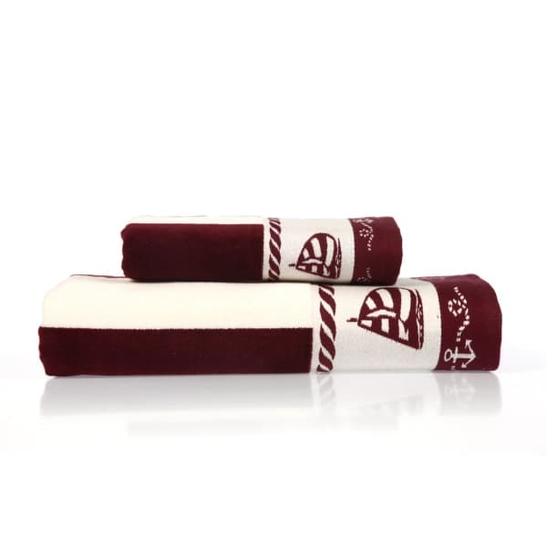 Рушник банний PUSULA бордо 100х150см. OZDILEK - зображення 1