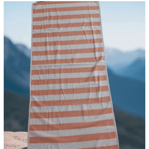 Рушник банний DOUBLE C.STRIPE оранжево-рожевий 70х145см. OZDILEK - зображення 1