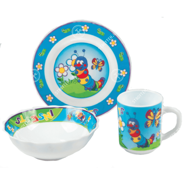 Дитячий набір посуду VT-405I Insects Vittora 3 ін. - зображення 1