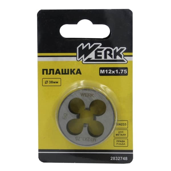 Плашка Werk M12х1,75, 38х13 - зображення 1