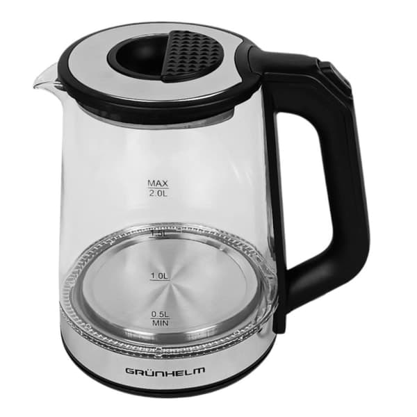 Електрочайник скляний (чорний) Grunhelm EKG-2313 - зображення 1