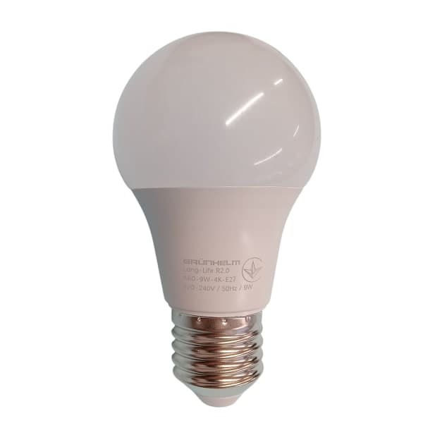 Лампа LED - A60-9W-4K-E27 Long-Life R2.0 Grunhelm - зображення 1