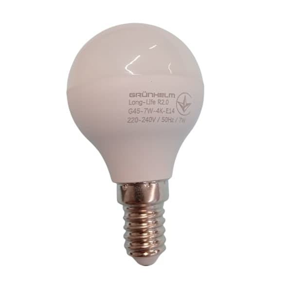 Лампа LED - G45-7W-4K-E14 Long-Life R2.0 Grunhelm - зображення 1