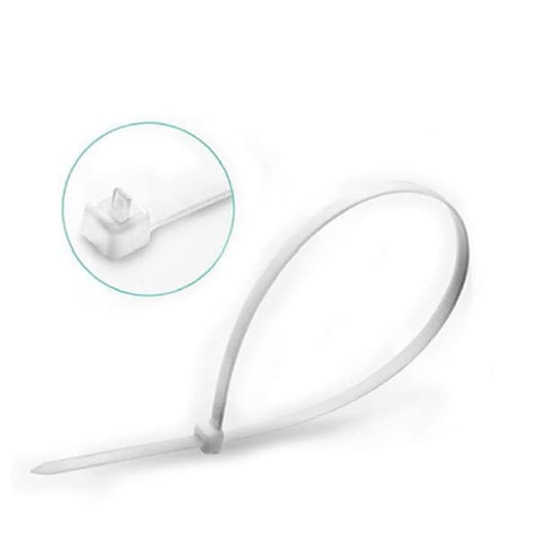 Хомут нейлоновий - 5х400 багаторазовий білий, уп.100шт. Haisser - зображення 1