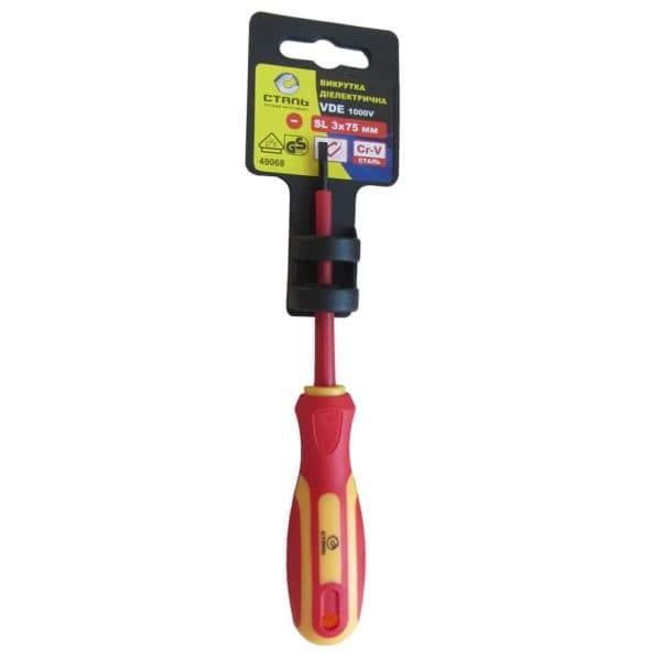 Викрутка діелектрична 49069 Сталь SL4x100, 1000V, VDE - зображення 1