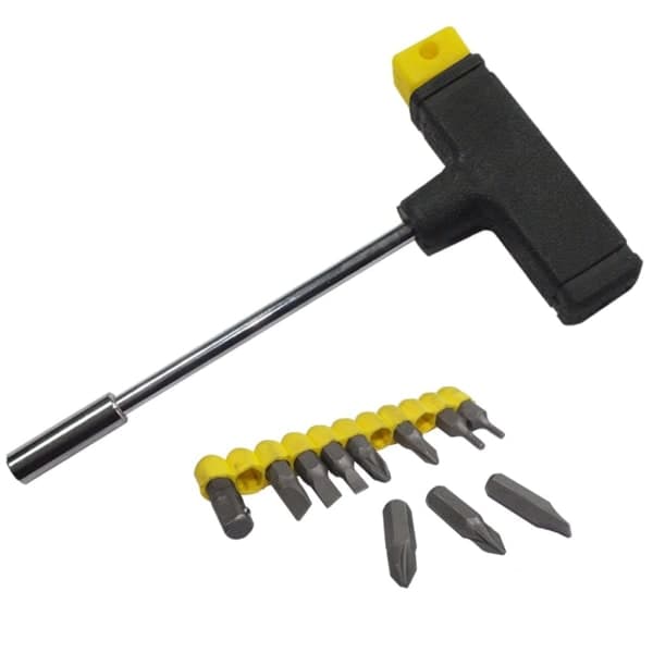 Сталь 49046 Викрутка Т-подібна з комплектом біт 11 в 1 - зображення 1
